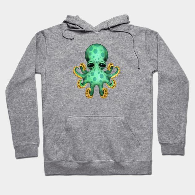 Cute Green Baby Octopus Hoodie by jeffbartels